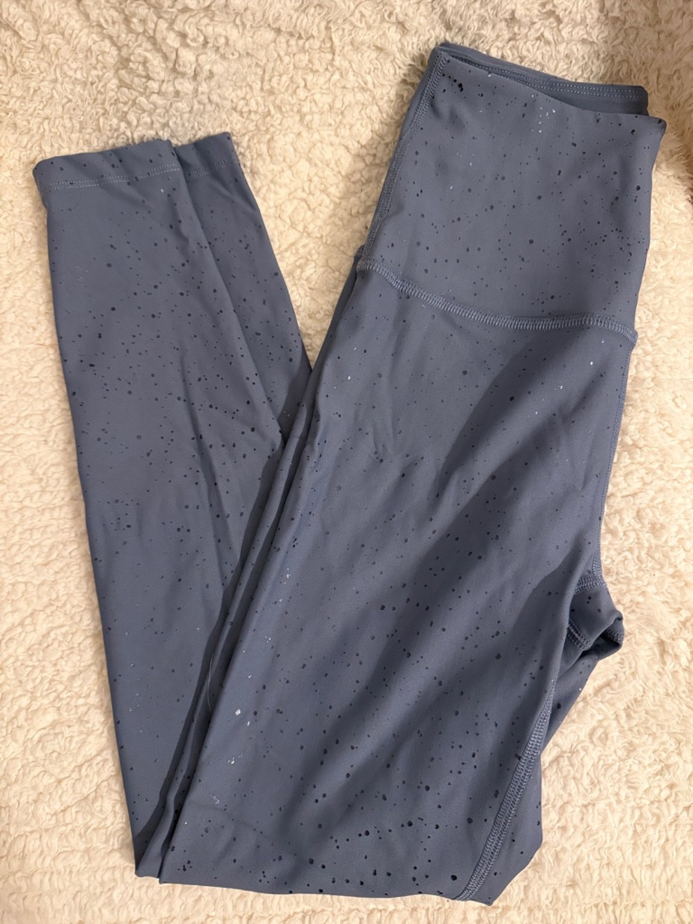 Beyond Yoga Slate Blue High-Waist Leggings with Speckled Detail